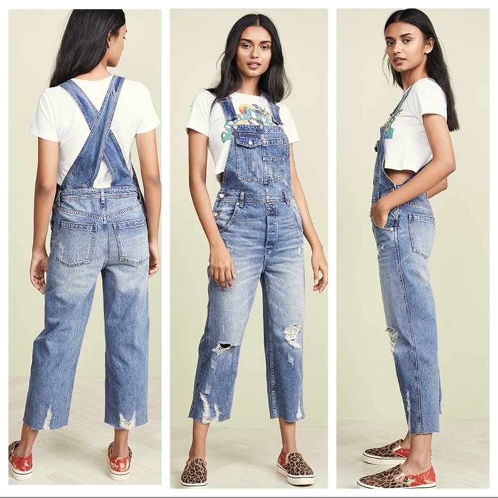 We The Free Baggy Boyfriend Overalls Size 25